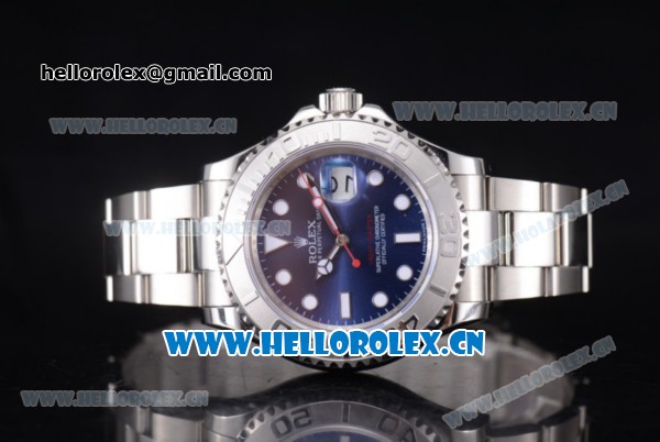 Rolex Yacht-Master 40 Clone Rolex 3135 Automatic Stainless Steel Case/Bracelet with Blue Dial and Dot Markers (BP) - Click Image to Close